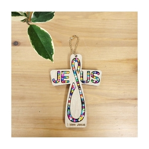 감나무아트 주일학교만들기키트 - JESUS 십자가열쇠고리
